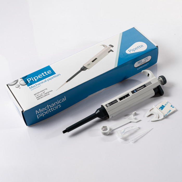 Дозатор пипеточный 20-200 мкл, одноканальный, с переменным объемом, механический (ДПОП) / Лаборио М-200