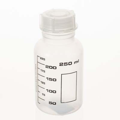 Банка широкогорлая для реактивов 250 мл, с делениями черного цвета, п/п, Лаборио