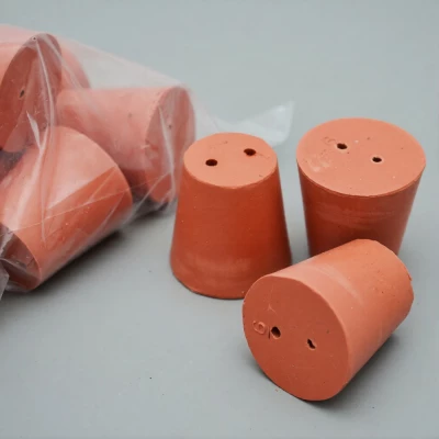 Пробка резиновая конусная 30/21 мм, с 2-мя отверстиями, h-29мм, Кartell