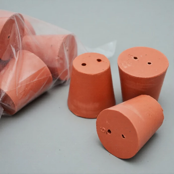 Пробка резиновая конусная 30/21 мм, с 2-мя отверстиями, h-29мм, Кartell