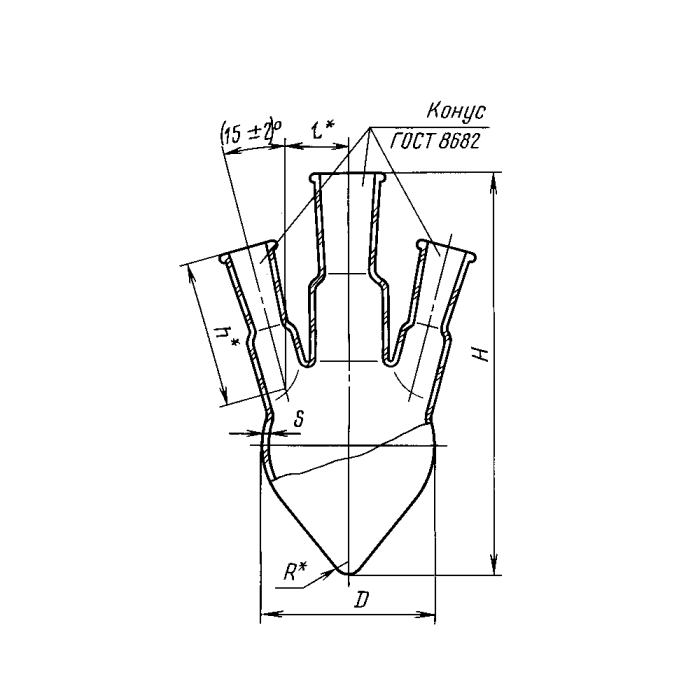 Колба ОГ-3-1-50-14/23-10/19-10/19 ТС