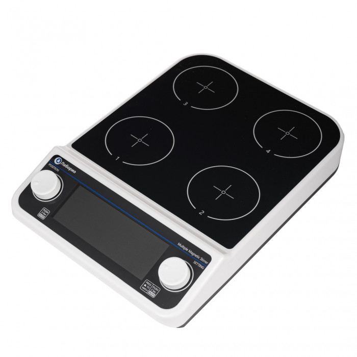 Магнитная мешалка 4-х местная 500 мл, 50-1500 об/мин, мощность 20 W, Лаборио MMS4 PRO