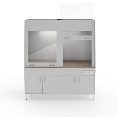 Вытяжной шкаф со столешницей из керам. плитки и вытяжкой из нижней тумбы Теолаб НВ-1800 ШВд-Б