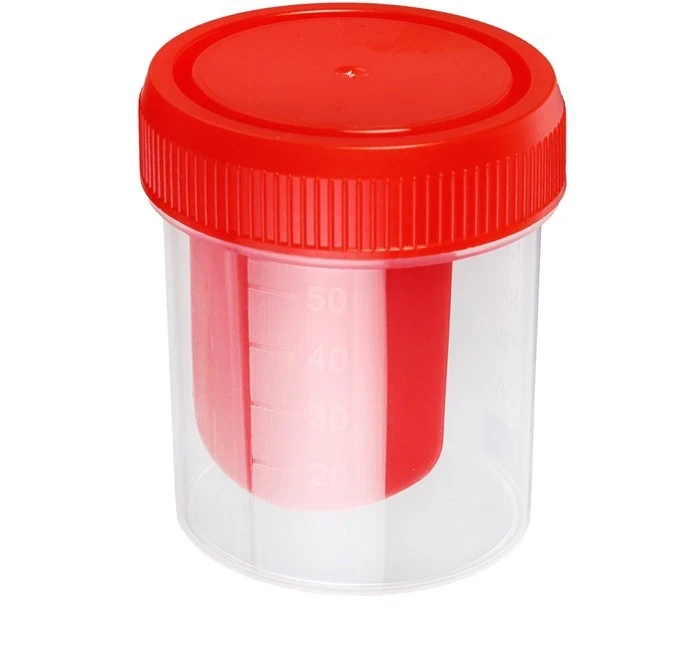 Контейнер 60 мл для сбора биоматериалов, шпателем, стерильный, 250шт