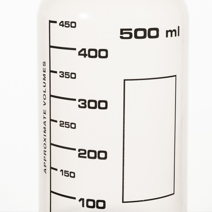 Банка широкогорлая для реактивов 500 мл, с делениями черного цвета, п/п, LAMAPLAST