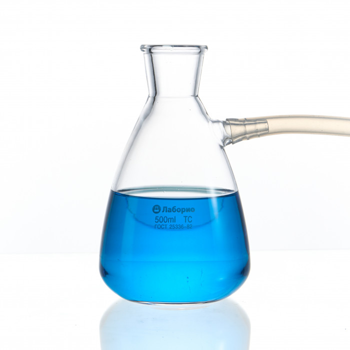 Колба Бунзена 500 мл (с тубусом) 1-500, с цилиндрической горловиной