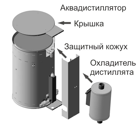 Охладитель дистиллята для аквадистиллятора АЭ- 4, АЭ-5 Ливам
