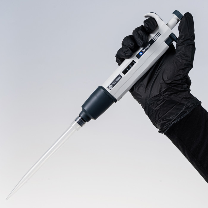 Дозатор пипеточный 1000-5000 мкл, одноканальный, с переменным объемом, механический (ДПОП)/ Лаборио М-5000 (5 мл)