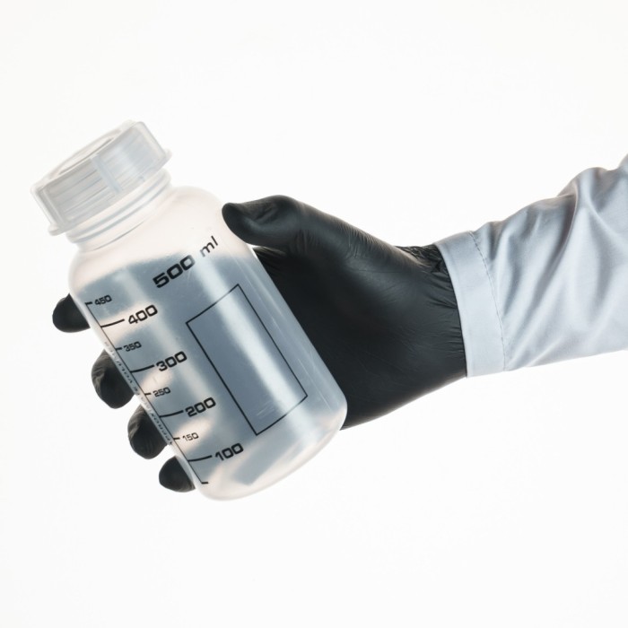 Банка широкогорлая для реактивов 500 мл, с делениями черного цвета, п/п, Лаборио