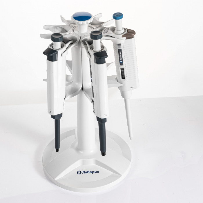 Штатив-стойка для пипеток фиксированного объема Лаборио, на 6 шт. , круглая подставка