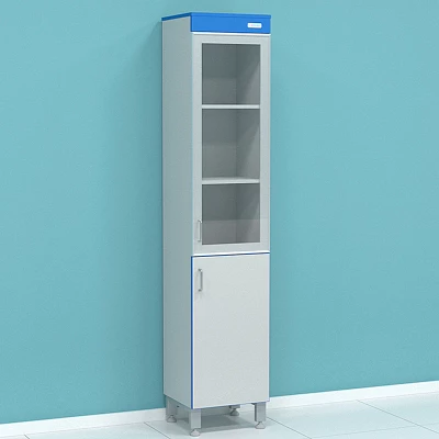 Шкаф для документов с дверцами из стекла и ЛДСП СТ.Ш-АЛ.СЛ.40.60.197