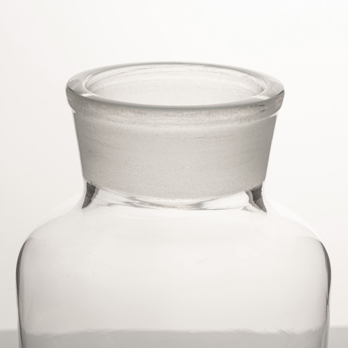 Склянка для реактивов ССШ-5000 из светлого стекла с широкой горловиной и притертой пробкой 5000 мл