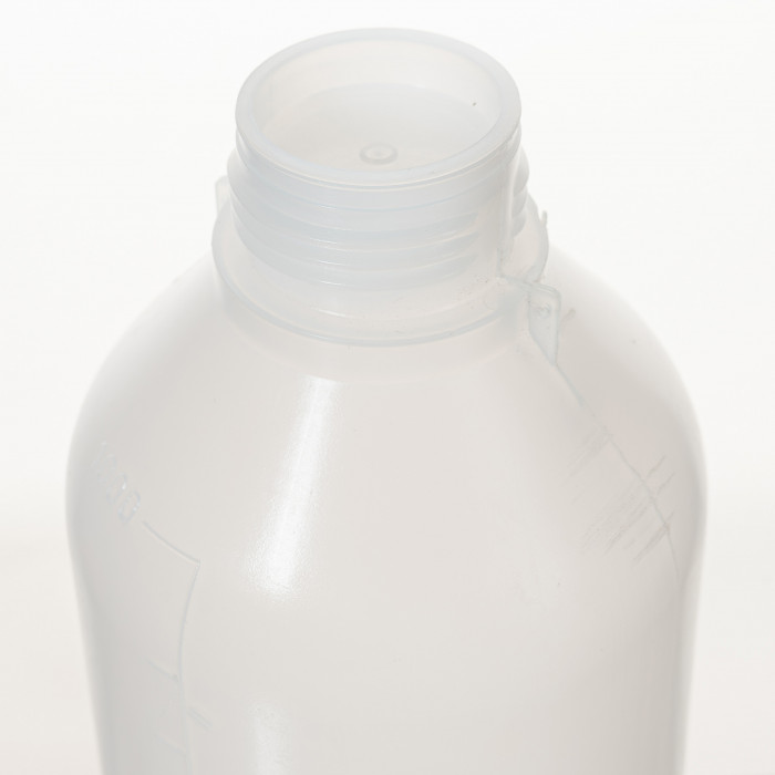 Бутылка градуированная 1000 мл, с узким горлом, с крышкой, п/эт, LAMAPLAST