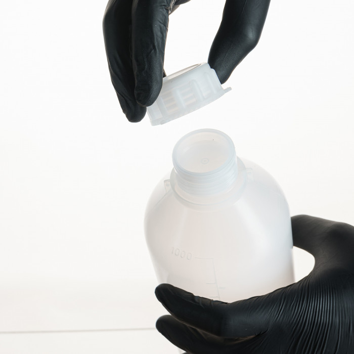 Бутылка градуированная 1000 мл, с узким горлом, с крышкой, п/эт, LAMAPLAST