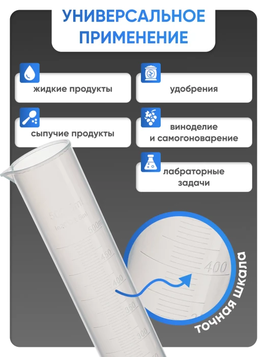 Цилиндр п/п 500 мл, Лаборио
