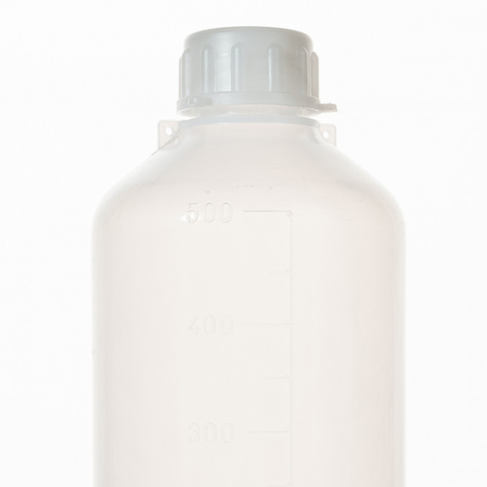 Бутылка градуированная 500 мл, с узким горлом, с крышкой, п/эт, LAMAPLAST