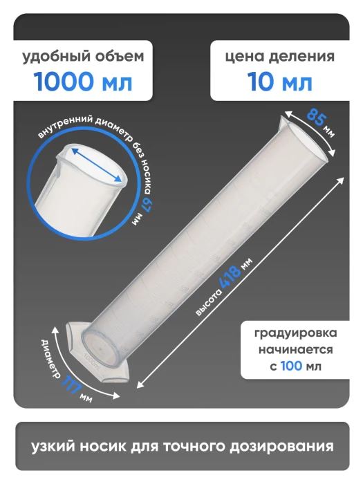 Цилиндр п/п 1000 мл, Лаборио