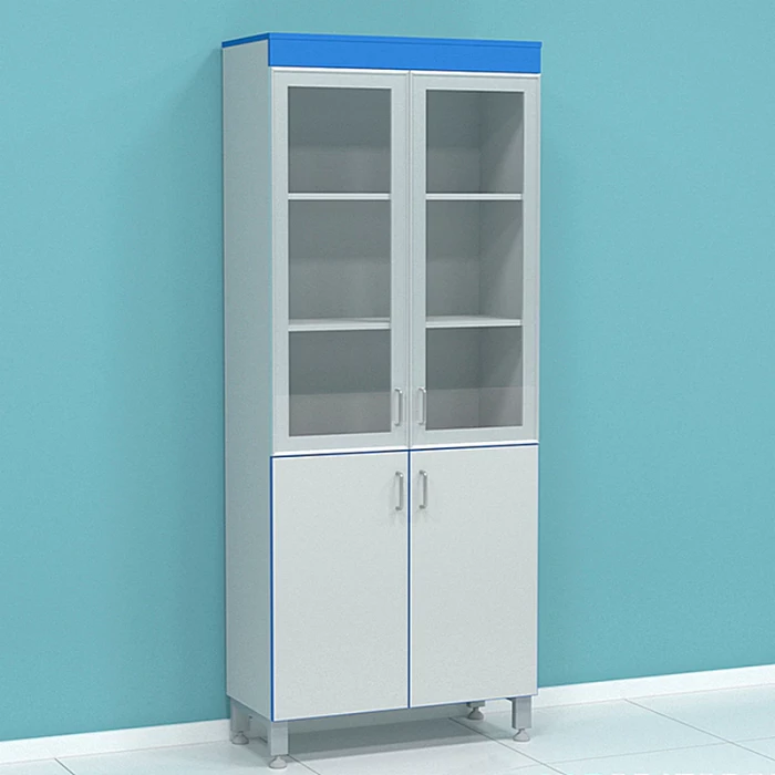 Шкаф для документов с дверцами из стекла и ЛДСП СТ.Ш-АЛ.СЛ.80.60.197