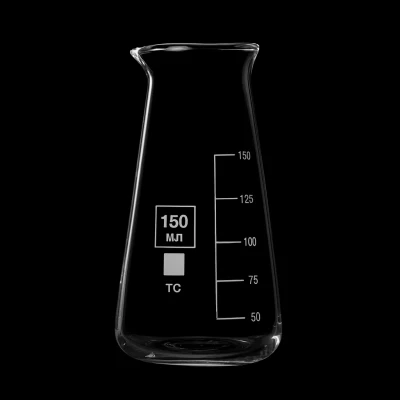 Стакан конический 150 мл (с делениями и носиком, термостойкий)
