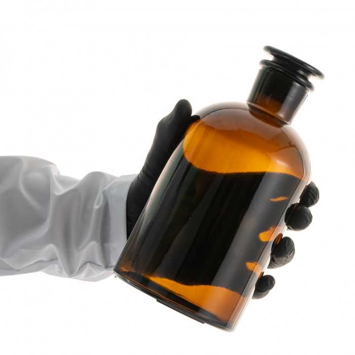 Склянка для реактивов СТУ-1000 из темного стекла с узкой горловиной и притертой пробкой 1000 мл