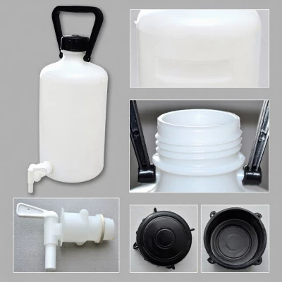 Бутыль с краном 5 л (Вульфа), ПЭВП , с завинчивающейся крышкой и ручкой, LAMAPLAST