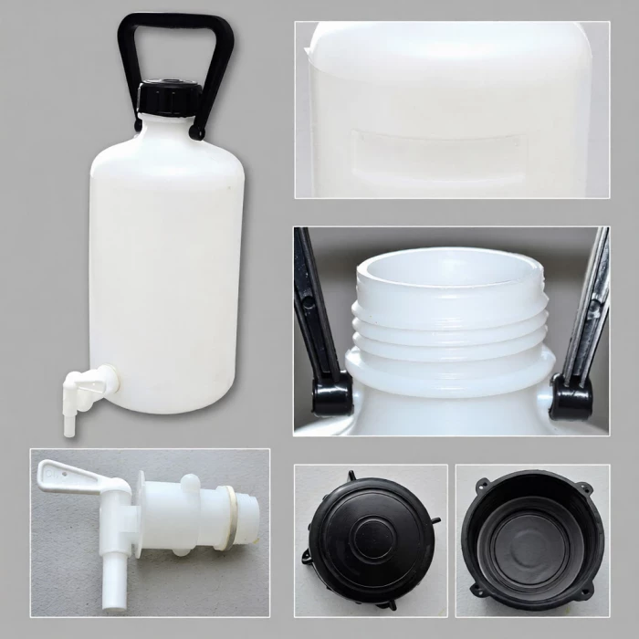 Бутыль с краном 5 л (Вульфа), ПЭВП , с завинчивающейся крышкой и ручкой, LAMAPLAST