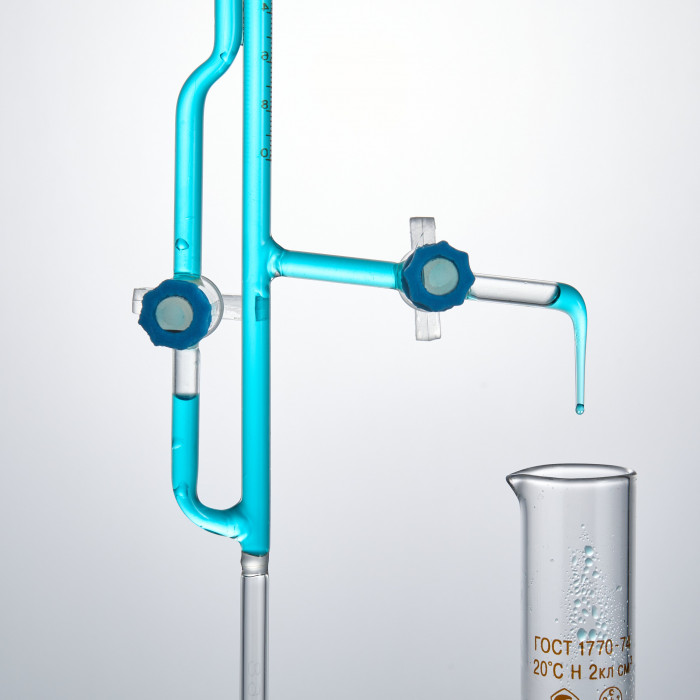 Бюретка с краном (кран с резьбовым уплотнением) 1-2-2-2-0,01 (микробюретка)