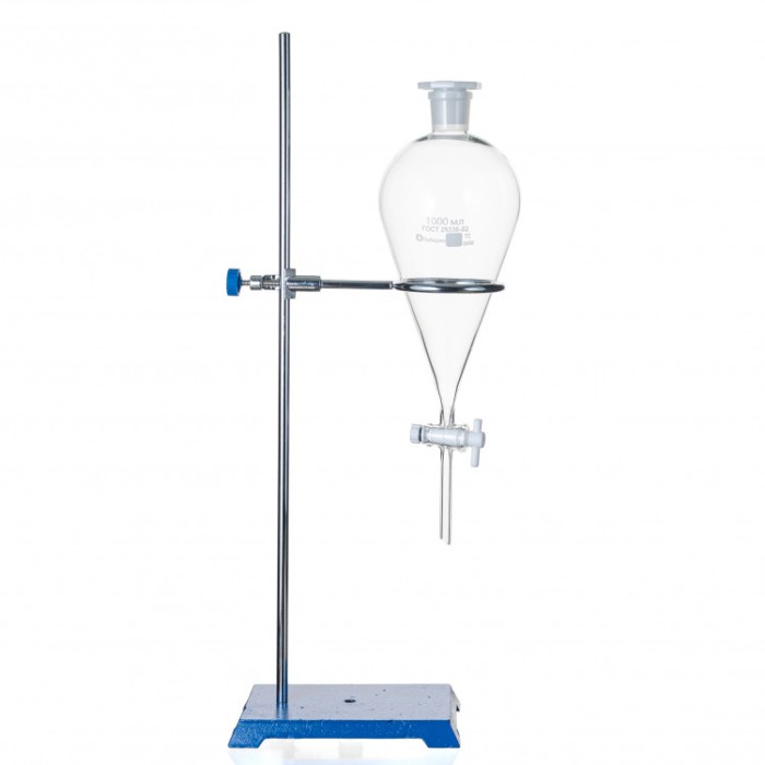 Воронка делительная грушевидная ВД-3-1000 ТС, стеклянный кран, без делений