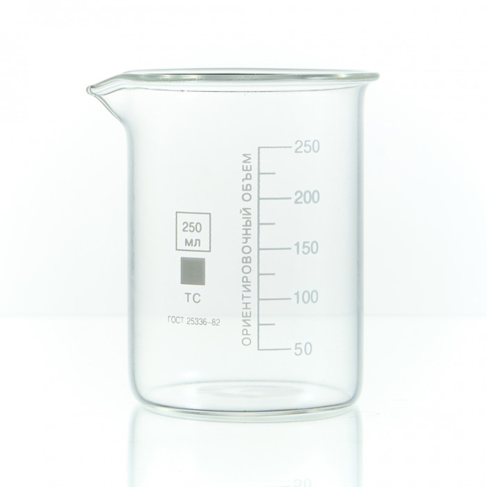 Набор лабораторных стаканов (тип Н, низкий с делениями и носиком, термостойкий) ТС 2000, 1000, 500, 250, 100, 50, 25 мл