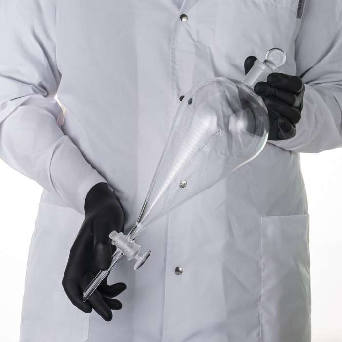 Воронка делительная грушевидная ВД-3-1000 ТС, стеклянный кран, с делениями