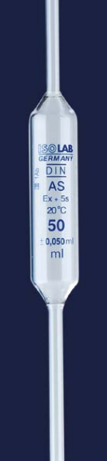 021.01.050/10;  Пипетка мерная 50 мл класс  AS стекло, синяяя градуировка