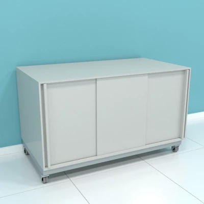 Тумба подкатная с раздвижными дверцами (под вытяжной шкаф ПП.ШВХ.124) ПП.ТР.124