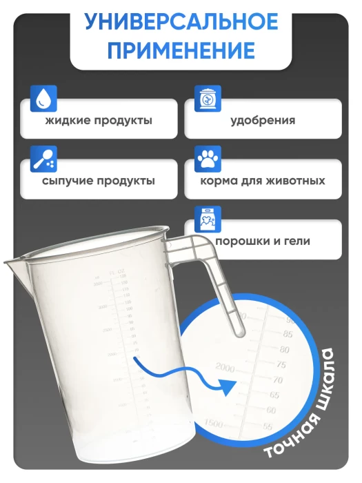 Стакан с ручкой 3500 мл, п/п, Лаборио