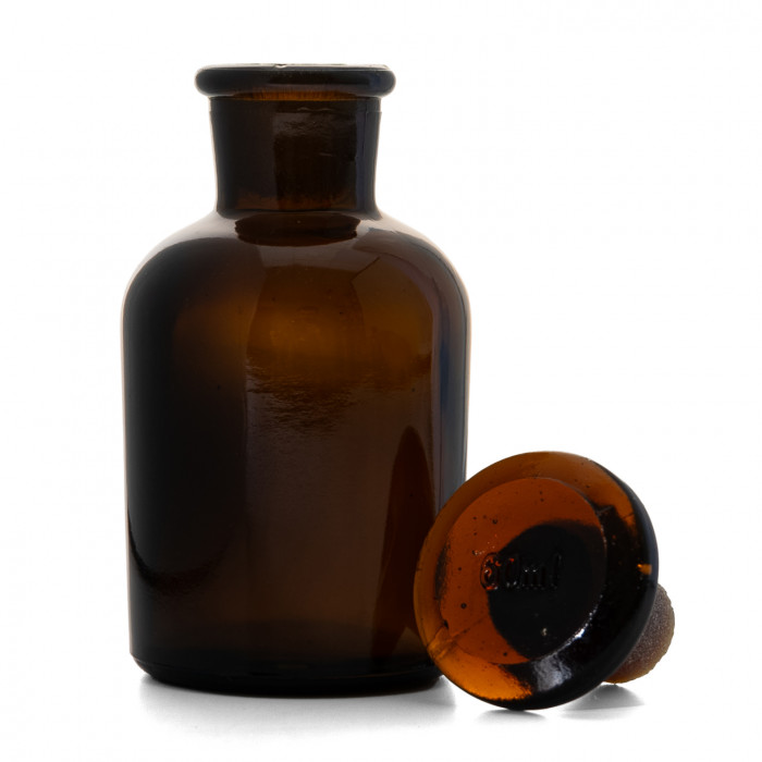 Склянка для реактивов СТУ-60 из темного стекла с узкой горловиной и притертой пробкой 60 мл