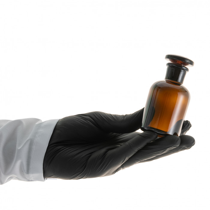 Склянка для реактивов СТУ-60 из темного стекла с узкой горловиной и притертой пробкой 60 мл