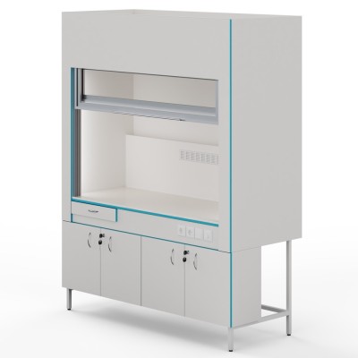 Вытяжной шкаф со столешницей из монолитной керамики ШВ НВК 1800 МОН