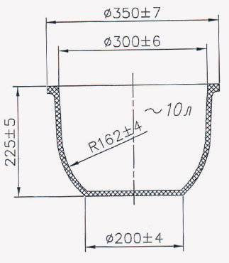 Бак фарфоровый №2, 10 л (350 мм х 225 мм), ГОСТ 9147-80
