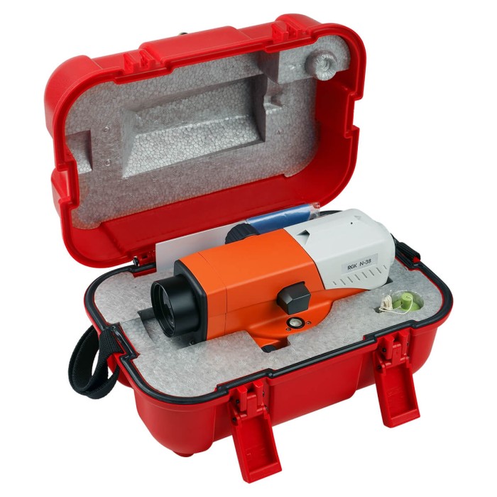 Комплект оптический нивелир RGK N-38 + штатив S6-N + рейка AMO S4