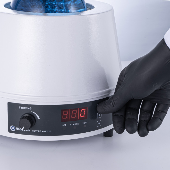 Колбонагреватель с магнитной мешалкой 1000 мл, цифровое управление, датчик температуры, нагрев до 300°C, Лаборио HMSC-1000