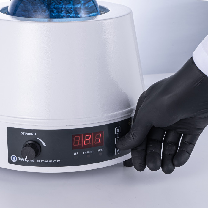 Колбонагреватель с магнитной мешалкой 1000 мл, цифровое управление, датчик температуры, нагрев до 300°C, Лаборио HMSC-1000
