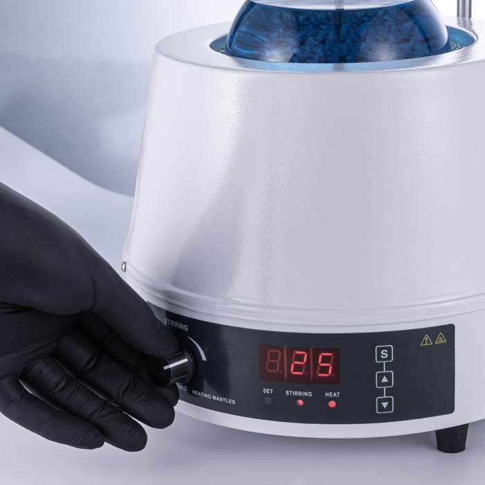 Колбонагреватель с магнитной мешалкой 1000 мл, цифровое управление, датчик температуры, нагрев до 300°C, Лаборио HMSC-1000