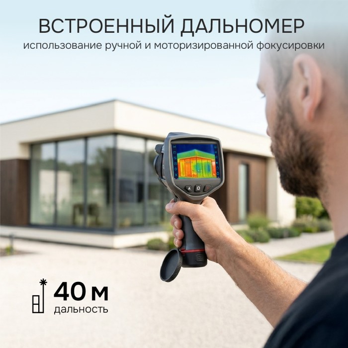 Тепловизор RGK TL-640 Plus с поверкой в комплекте с телеобъективом 12° и широкоугольным объективом 48°