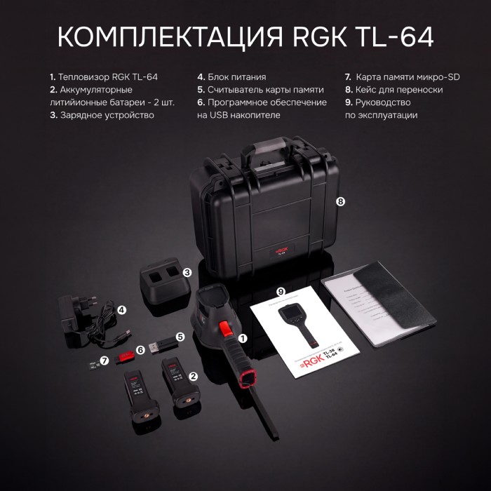 Тепловизор RGK TL-64 с поверкой