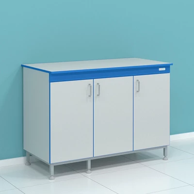 Стол сервисный на опорной тумбе с дверцами СТ.ССД.120.60.90 HPL16