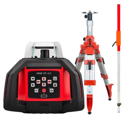 Комплект: ротационный нивелир RGK SP-612 + штатив RGK SH-170 рейка RGK LR-2