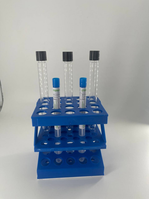 Штатив для пробирок диаметром до 17 мм и пипеток диаметром до 12 мм, 20 гнезд, п/с, ШПМ-20, M. Med