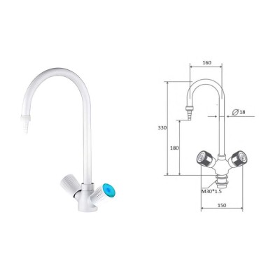 Кран-смеситель Stegler KS-310W: белый цвет