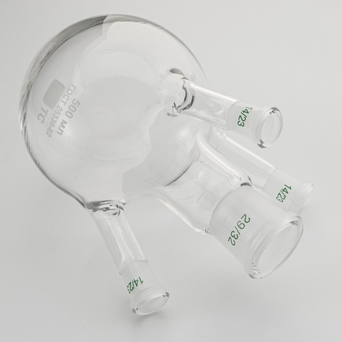 Колба четырехгорлая 500 мл, КГУ-4-1-500-29/32-14/23-14/23-14/23 ТС