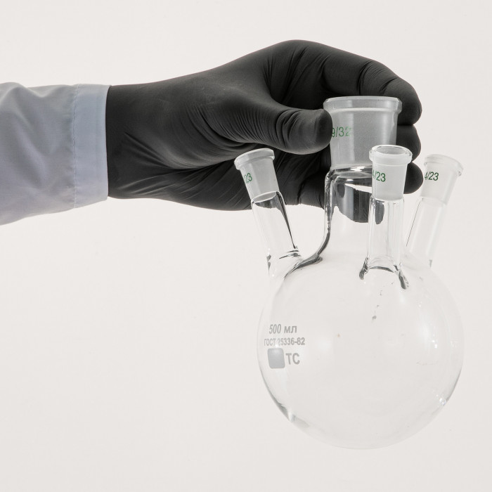 Колба четырехгорлая 500 мл, КГУ-4-1-500-29/32-14/23-14/23-14/23 ТС