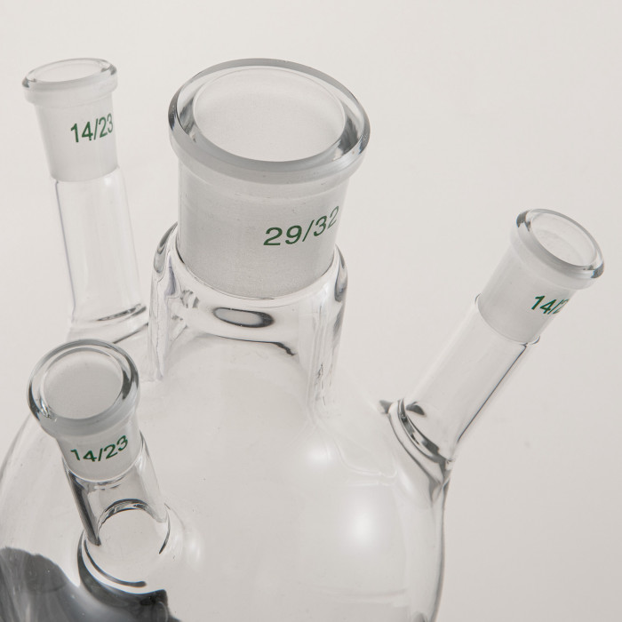 Колба четырехгорлая 500 мл, КГУ-4-1-500-29/32-14/23-14/23-14/23 ТС
